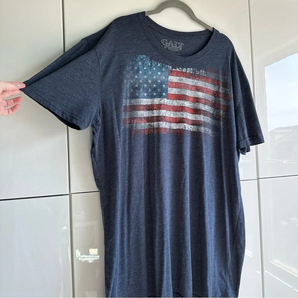 Galt USA Men’s Flag T-Shirt Size XXL Blue Red White American Patriotic Patriot - Picture 2 of 5